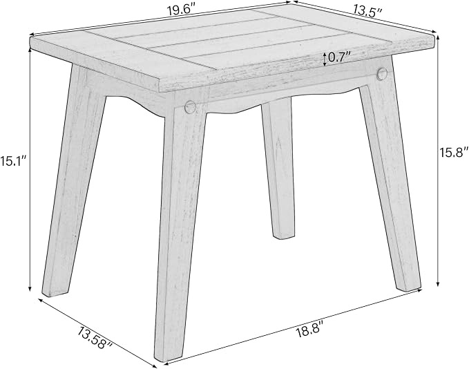 2 Pieces Patio Furniture Sets, All-Weather Outdoor Wood Bistro Set Patio Conversation Side Table Chiars and Patio Loveseat for Balcony, Backyard