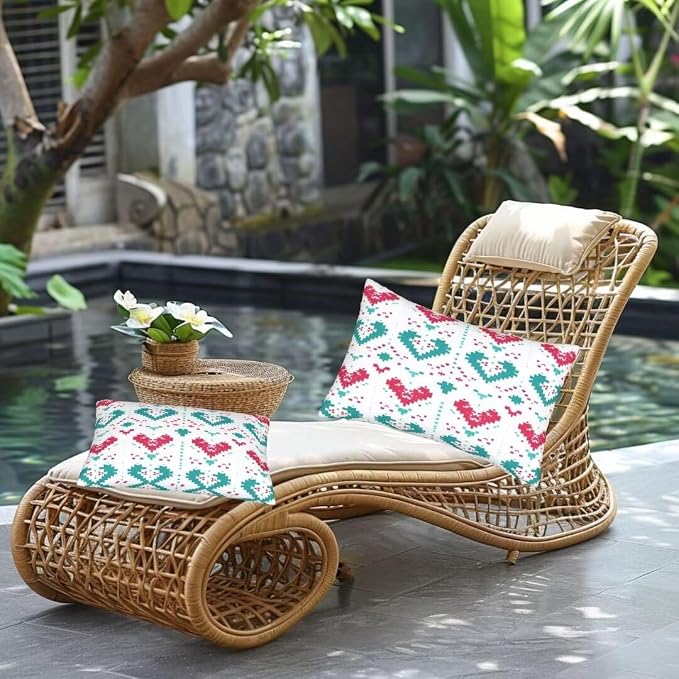 Outdoor Pillows Waterproof Set of 2 Outdoor Pillow Covers 16x24 Inch, Nordic Throw Pillows Simple Pillow Covers, Summer Garden Decorative Pillows Outdoor Pillows for Patio Furniture Home Decor -hs295