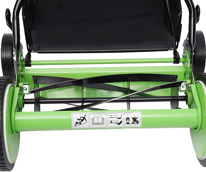 16in Manual Push Reel Lawn Mower Push Lawn Sweeper with Collection Bag, 5 Bladesfor Lawn Soil Garden Yard, Lawns, Parks, Golf Courses, Sidewalks, Driveways