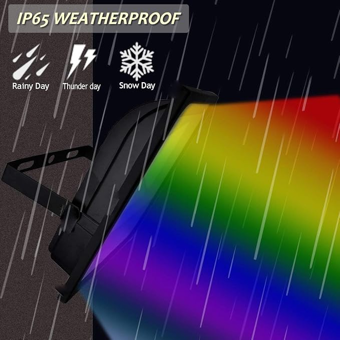 20W RGB LED Flood Lights Color Changing Floodlight with Remote Control IP65 Waterproof Outdoor Landscape Lighting 16 Colors 4 Mode Dimmable Wall Washer Light for Garden,Yard and More(4 Pack)