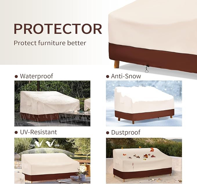 Patio Furniture Covers Waterproof,Outdoor Sofa Covers for Loveseat Fits up to 58W x 32.5D x 31H inches