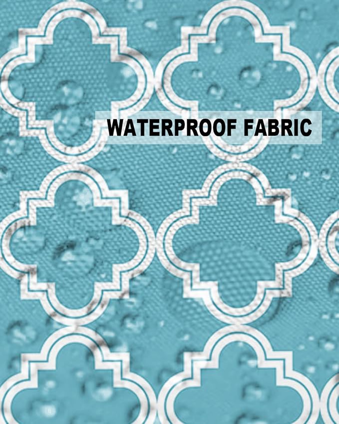 Outdoor Waterproof Pillow Covers for Patio Furniture Moroccan Pattern Decorative Throw Pillow Cover Blue Geometric Trellis Pillowcases Set of 2 Cushion Case for Sofa Couch Chair Home Decor 20x20 inch