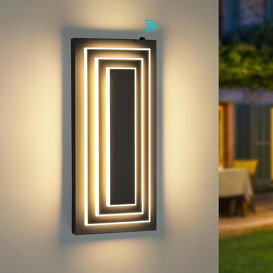 Dusk to Dawn LED Outdoor Wall Light,Exterior Light Fixture,15.7 in | Black Outdoor Porch Lights Wall Mount For House,Porch ,Patio,Front Door,Waterproof, LED 3000K Warm White,24W,1 Pack