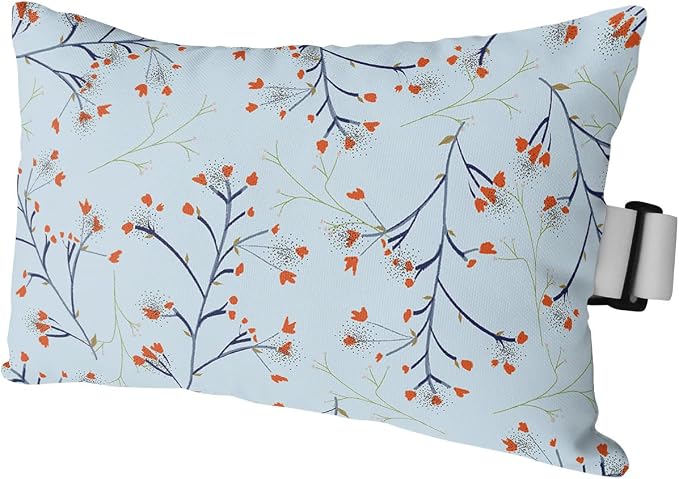 Outdoor Pillows Covers with Inserts Pop Art Plants Orange Small Flower Plants Blue Waterproof Pillow with Adjustable Strap Throw Pillows for Patio Furniture Recliner Lounge Chair, 11x16 inch, 1PCS