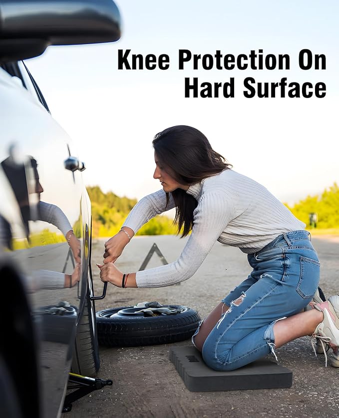1.5" Extra Thick Kneeling Pad, Foam Knee Pad Cushion, 17.5"x11" | for Gardening, Work, Repairing, Garage, Carry Handle, Durable Supportive, Waterproof, Oil Dirt Resistant, Non-slip