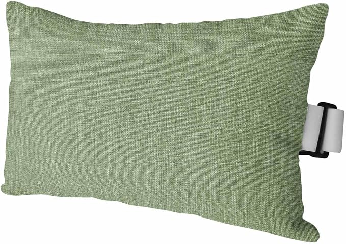 Grass Green Outdoor Lumbar Pillow 12x20 Inch, Farmhouse Burlap Solid Green Color Modern Linen Texture Waterproof Throw Pillow Covers with Insert, Decorative Headrest Pillows for Office Car Travel