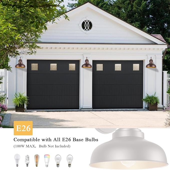 Outdoor Barn Light Outdoor Wall Sconce Farmhouse Exterior Wall Mount Light Vintage Wall Lighting Fixture Industrial Bronze Lantern for Porch, Entryway, Garage, 1 Pack, RZ007 ORB