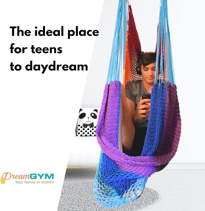 DreamGYM Hammock Swing Chair - Therapy Swing - Sensory Swing for Adults and Children - Rainbow