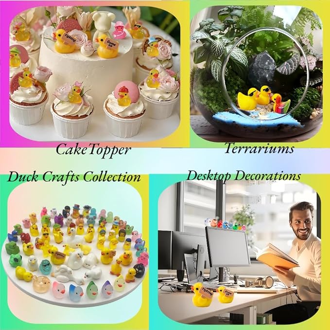 70 Styles Mini Resin Ducks, Tiny Ducks to Hide, Resin Animal Miniature Figurines for Fairy Garden, Mini Landscape, Dollhouse Accessories, DIY Crafts, Easter Scatter, Terrarium & Home Decor