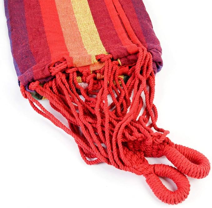 Portable 1 Person Hanging Hammock Rope Swing Fabric Sleeping Bed Garden Camping