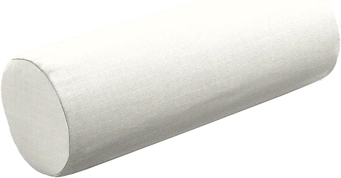 Cushion Source 20" x 6" Sunbrella Bolster Pillow, Indoor/Outdoor Decorative Support Pillow, Fade and Water Resistant, Sunbrella Canvas White