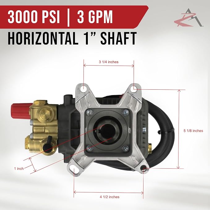 The ROP Shop OEM AR 1" Shaft 3000 PSI Horizontal Pressure Washer Pump for Craftsman 919.762700