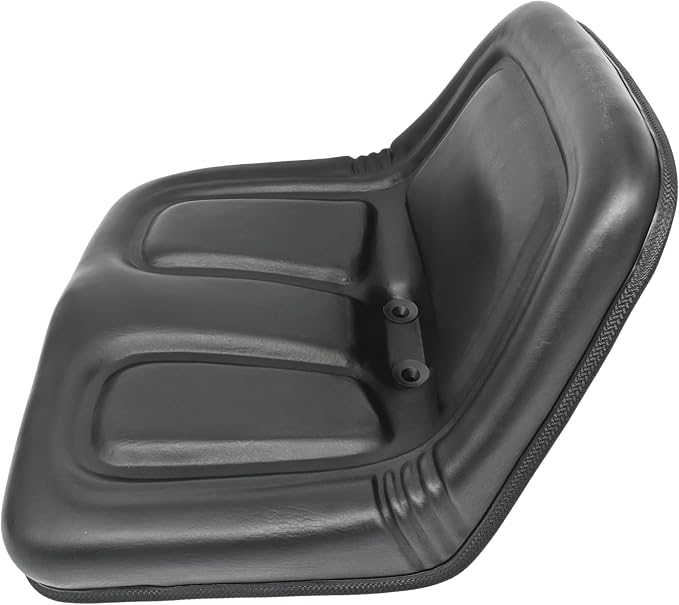 Steel Pan Lawn Mower, Tractor & Equipment Seat – 1 YEAR WARRANTY – Mid-Back Black Vinyl, Drain Holes – Fits Cub Cadet, Craftsman, Husqvarna, Toro, MTD, Snapper, Murray, Bad Boy