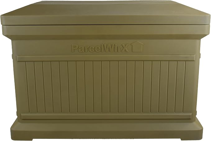 RTS Home Accents ParcelWirx Premium Horizontal Storage Cabinet/Package Delivery Box with Lift Off Lid, Oak