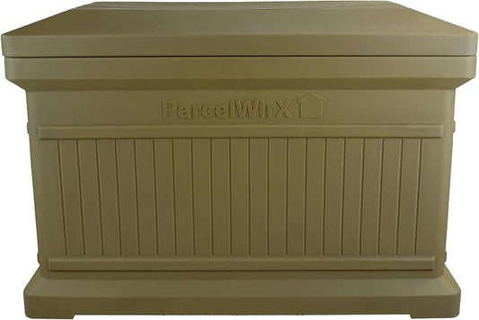 RTS Home Accents ParcelWirx Premium Horizontal Storage Cabinet/Package Delivery Box with Lift Off Lid, Oak