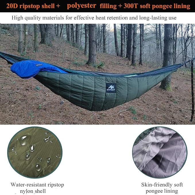 AYAMAYA Green+ Orange Single Hammock Hammock Underquilt