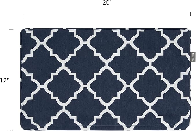 FUNHOME Waterproof Outdoor Lumbar Pillow Covers Set of 2,Home Decor for Garden Patio Furniture,Couch,Sofa 12"x20" Inch Decorative Pillows Cover Only,NO Insert(Blue Geometry)