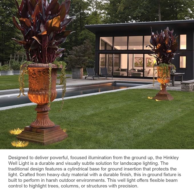 Hinkley Landscape Lighting Hardy Island LED Directional Well Light, 3 Openings, Matte Bronze