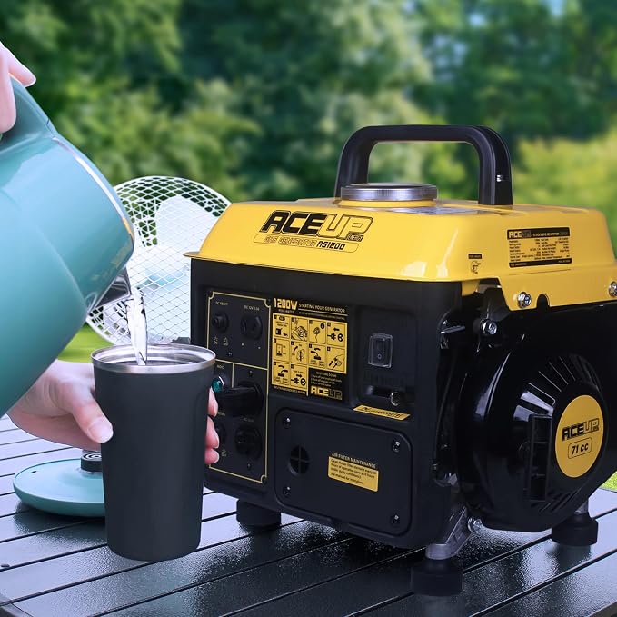 Aceup Energy 1,200W Gas Powered Generator, Small Portable Generator for Home Use Ultralight, EPA & CARB Compliant ideal for Father's Day
