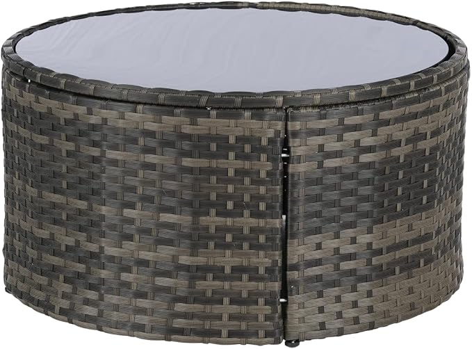 Eafurn 7 Pieces Outdoor Patio Conversation Furniture Sets All Weather Wicker PE Rattan Half-Moon Curved Sectional Sofa with Round Coffee Table, 4 Pillows & Waterproof Cover for Backyard