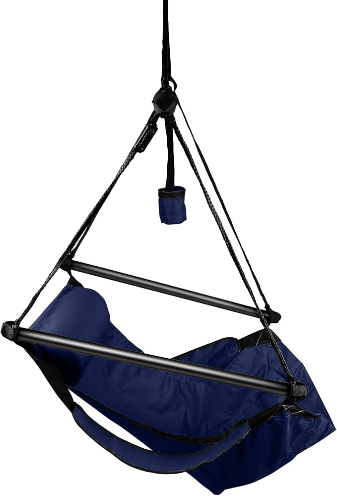 Hanging Hammock Air Chair, Aluminum Dowels, Blue