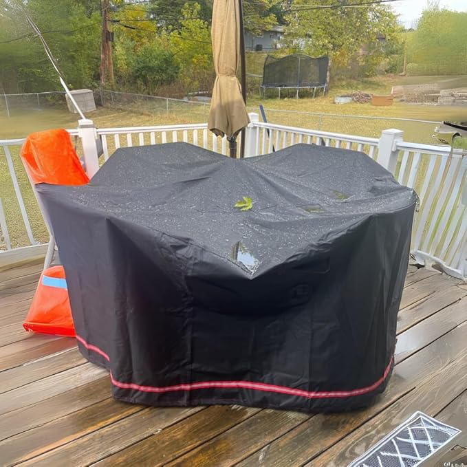 Turtle Life Patio Furniture Sets Cover, Heavry Duty Round Outdoor Dinning Table and Chairs Cover, Anti-Fading Cover for Outdoor Furniture Set, Black, Dia 72" x 29" H
