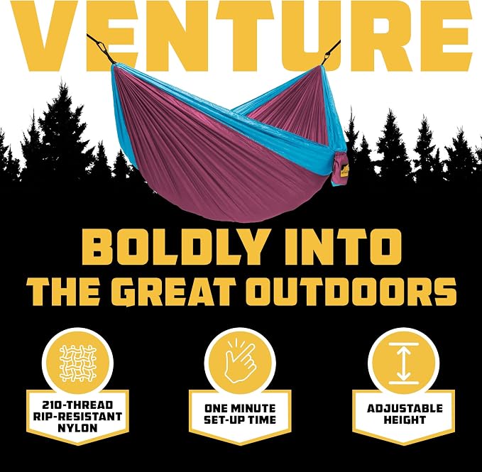 Wise Owl Outfitters Camping Hammock – up to 500lbs Portable Hammock with Tree Straps - Travel, Backpacking, Hiking, Outdoors Camping Gear - Single or Double