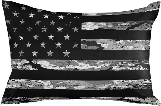 Camouflage Outdoor Throw Pillow Cover American Patriotic Flag Independence Day Waterproof Cushion Covers 2 Pack USA Star Striped Camo Pillow Cases Home Decoration for Patio Garden Couch Sofa 20x12In