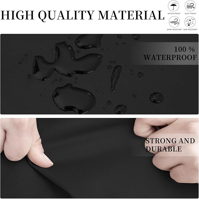 Easy-Going Patio L-Shaped Sectional Sofa Cover, 58"X85" Waterproof Heavy Duty Outdoor Garden Furniture Cover with Air Vent (Left Facing, Black)