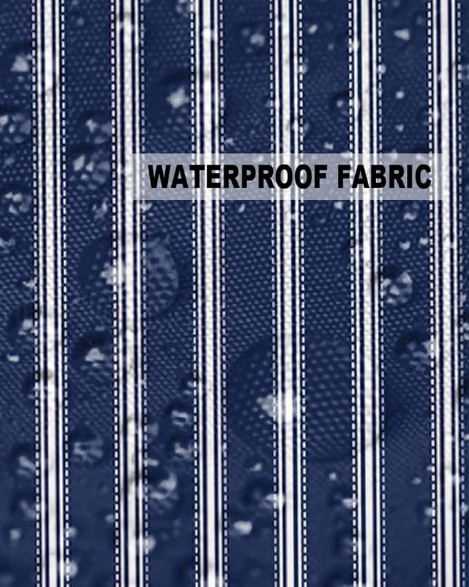 Outdoor Waterproof Throw Pillow Covers Set of 2 Navy Blue Stripe Pillowcases 18x18 Inches Vertical Striped Patio Decorative Pillows Cushion Case Patio Pillows for Couch Bed Chair Garden
