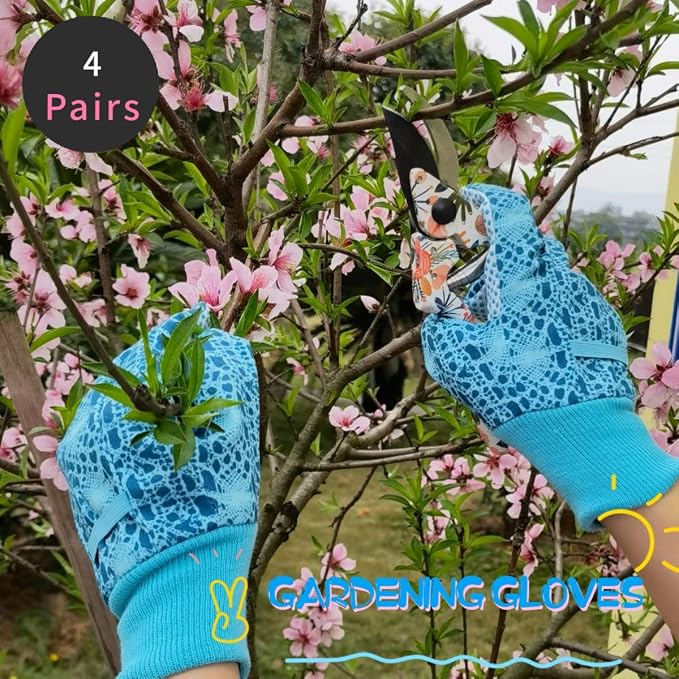 Cute Pattern Gardening Gloves,Thornproof Garden Glove,Gardener Gift | Gardening Gifts for Women,Touchscreen,Tender Thornproof,Cute Pattern,Protection Palm,Machine Washable,Adjustable Cuff