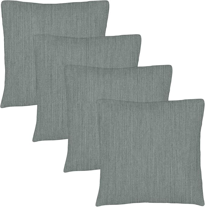 Covers & All Sunbrella Throw Pillows Set of 4, 24 x 24 Inch Square Outdoor & Indoor Cushions with Insert, Fade & UV Resistant Fabric (Cast Mist)