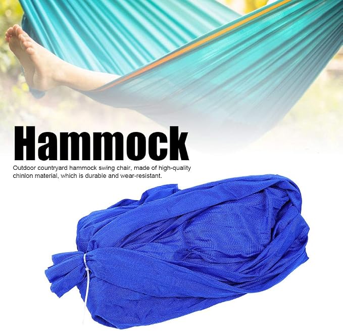 Indoor Outdoor Hammock Swing Chair, Chinlon Material, with Hook and Ropes, Royal Blue, for Porch Tree Courtyard Camping