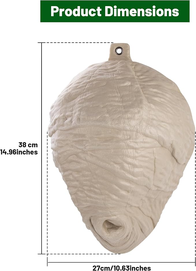 Inflatable Faux Hornet Nest Decor, Wasp Nest Decoy for Outdoor Hanging, Polyurethane, Yellow, 1 Pack