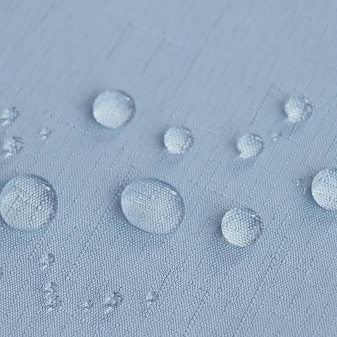 Outdoor Tablecloth Wrinkle-Free Stain Resistant Waterproof Polyester Fabric Table Cover with Zipper Umbrella Hole for Picnic/Party/Dinner/Patio Garden(70inch Round,Zippered,Blue Fog)