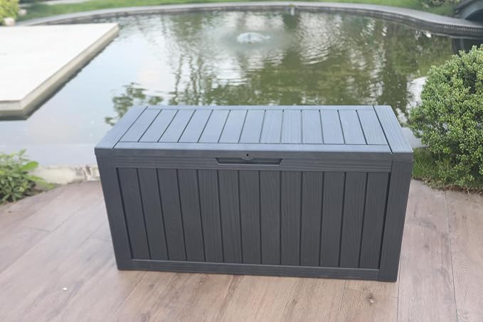 BTEXPERT 75 Gallon Outdoor Storage Container Deck Box for Patio Furniture Garden Tools Cushions Sports Equipment Waterproof Lockable Stainless Steel insert UV Resistant