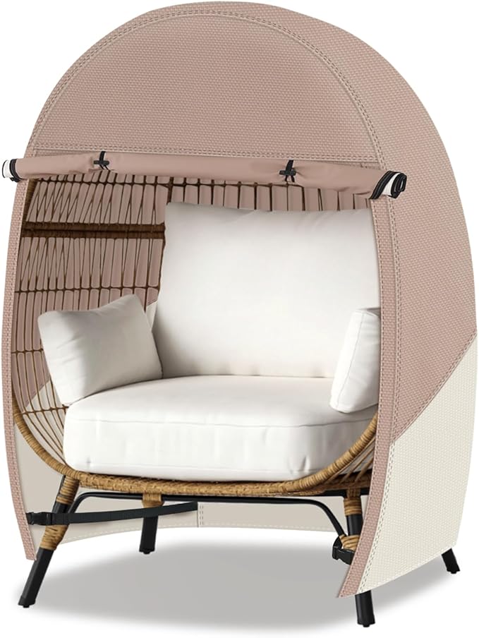 Porch Shield Patio Egg Chair Cover - 600D Waterproof and UV Resistant Wicker Outdoor Basket Chair Cover 54W x 43D x 60H inches