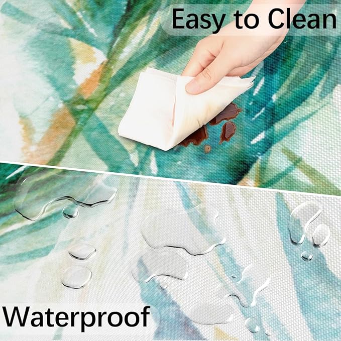 Fitted Round Tablecloth with Umbrella Hole and Zipper Tropical Trees Outdoor Elastic Table Cloth 36"-44" Oil-Proof Waterproof Abstract Tree Patio Table Cover for Picnic Party