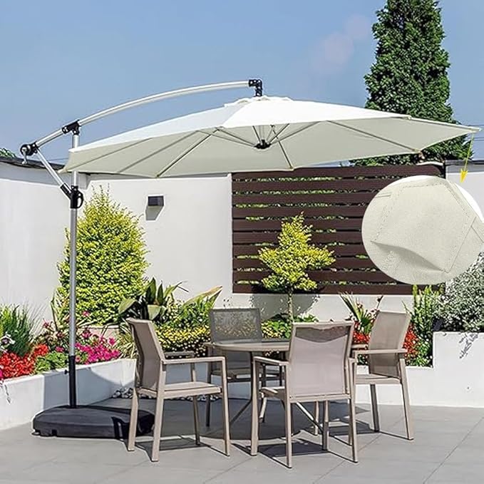 7ft/9ft/10ft Parasol Umbrella Canopy Replacement, Patio Umbrella Replacement Cover, 8 Ribs/6 Ribs Parasol Top Replacement Cloth(Black,200cm/7ft-6ribs)
