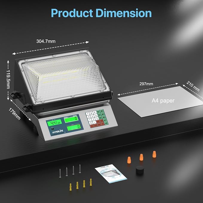 HYPERLITE LED Wall Pack 70W: 10500lm Dusk to Dawn Outdoor Lighting - Industrial LED Wall Lights Out Door 2Packs for House Warehouses Driveway UL Listed