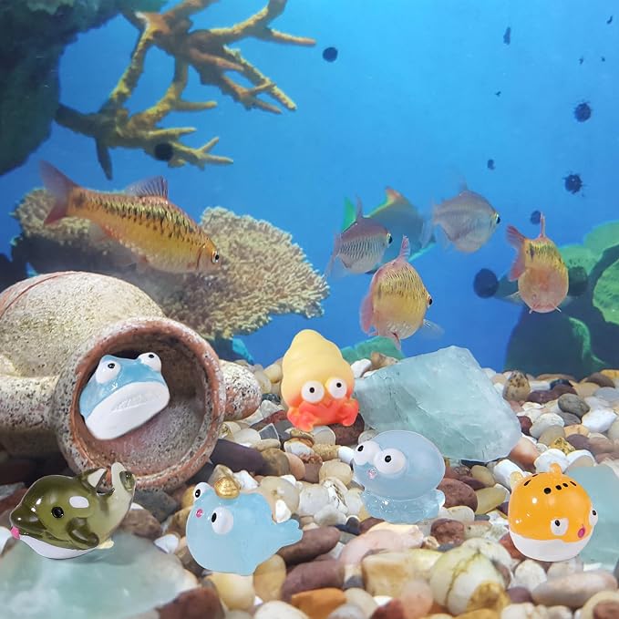 50 Pcs Mini Ocean Resin Animals Figures 50 Styles for Aquarium Decorations | Tiny Sea Animal to Hide Little Animals Figures for Fish Tank Ornaments Fairy Garden Miniature Landscape Dollhouse Accessories