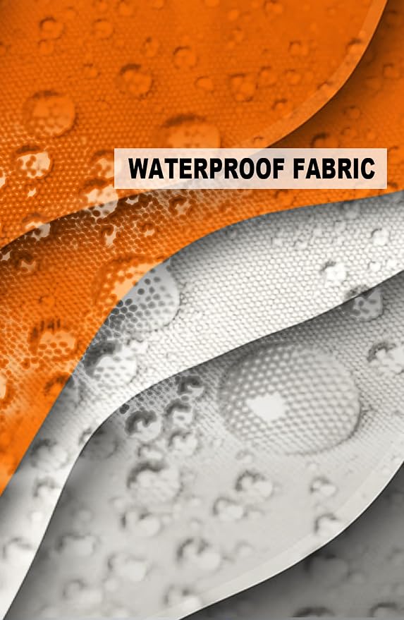 Outdoor Waterproof Pillow Covers for Patio Furniture Orange Grey Modern Geometric Decorative Throw Pillow Cover Abstract Beach Pillowcases Set of 2 Cushion Case for Sofa Couch 16 x 16 Inches