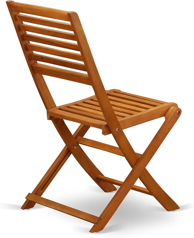 East West Furniture AEBS5CWNA 5 Piece Outdoor Patio Dining Sets Includes a Rectangle Acacia Wood Table and 4 Folding Side Chairs, 36x60 Inch, Natural Oil