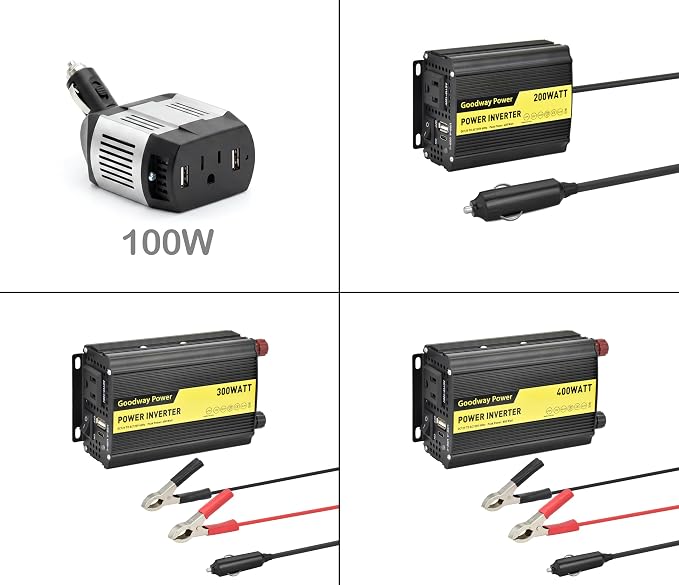 Compact and Lightweight Modified sine Wave Power Inverter DC12V to AC110-120V 60Hz with Rated Output Power 100W,200W, 300W, 400W for Choice((400, Watts)