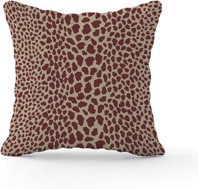 Brown Cheetah Leopard Print Outdoor Cushion Cases African Animal Stripe Throw Pillow Cover Accent Waterproof Pillows for Patio Furniture Garden 22x22 in