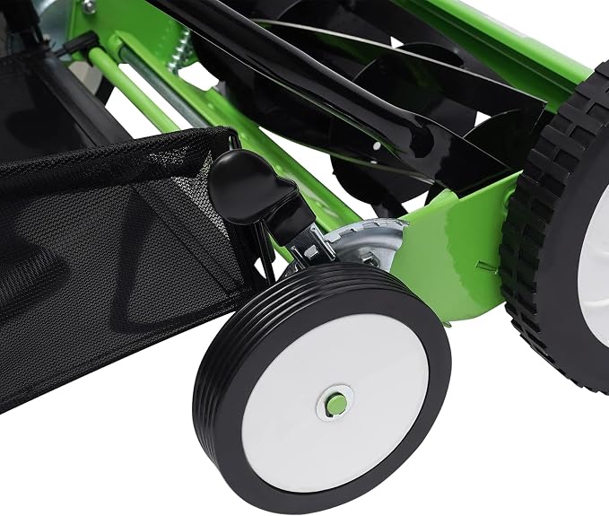 Push Lawn Sweeper, Manual Push Reel Lawn Mower with Collection Bag, 5 Blades,Outdoor Lawn Dethatcher Tools for Picking up Leaves,Grass and Debris ﻿ (16 inch)