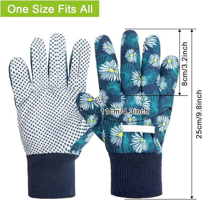 Ainiv Floral Gardening Gloves for Women/Ladies, Non-Slip Garden Work Gloves | Breathable Yard Work Glove Light Working Gloves