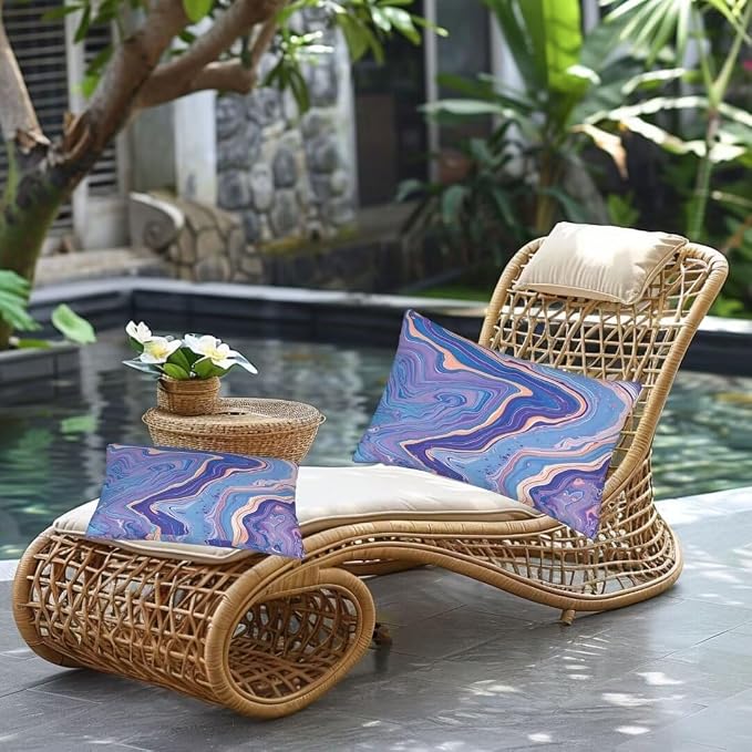 Outdoor Pillows Waterproof Set of 2 Outdoor Pillow Covers 16x24 Inch, Abstract Throw Pillows Modern Pillow Covers, Garden Decorative Pillows Outdoor Pillows for Patio Furniture Car Home Decor -hs483