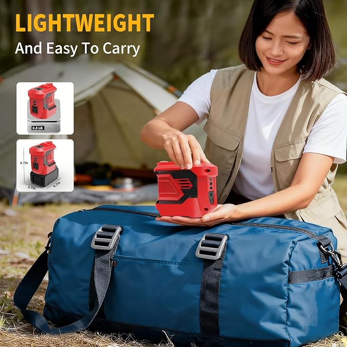 AMYBEST 300W Portable Power Inverter for Makita 20V, DC to AC 110V Outdoor Generator Battery Converter with Type-C & Dual USB, Portable Power Station with LED Light