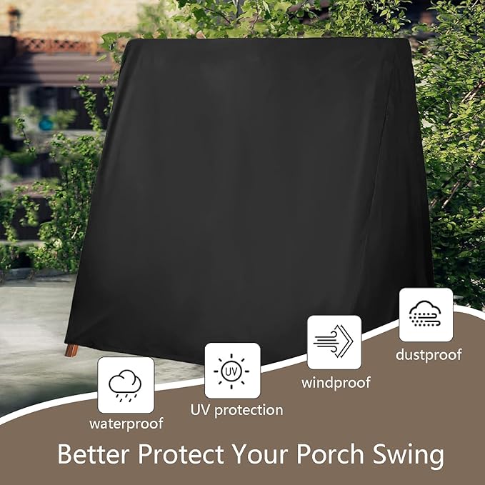 FLYMEI Outdoor Swing Cover Waterproof for A Frame Patio Swing/Outdoor Furniture Porch/Glider Hammock, Waterproof and Windproof, 72" L×55" W×67" H